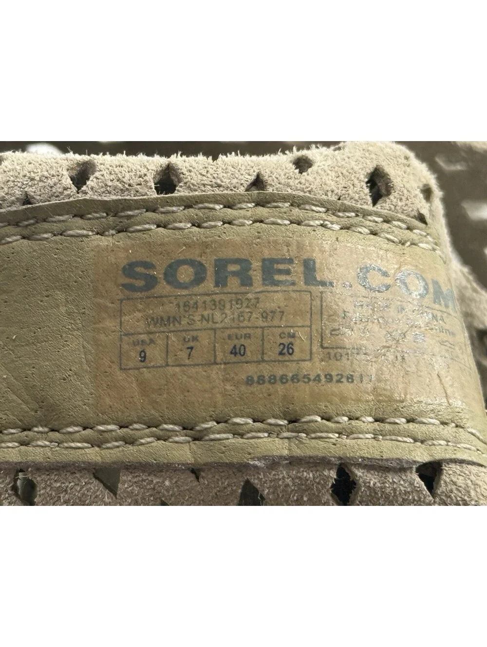 Sorel Major  Pull On Taupe Leather Boots Perforated Laser Cut Women’s Size 9